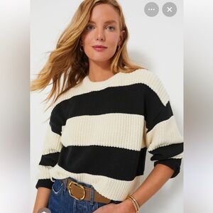 Z Supply Black and Cream Striped Sweater. 100 % cotton